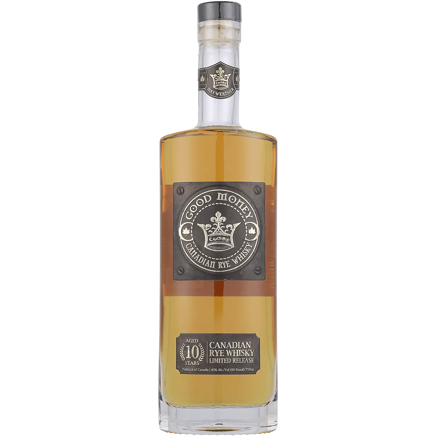 Good Money Canadian Rye Whisky Limited Release 10 Yr 90 750ml Good Money
