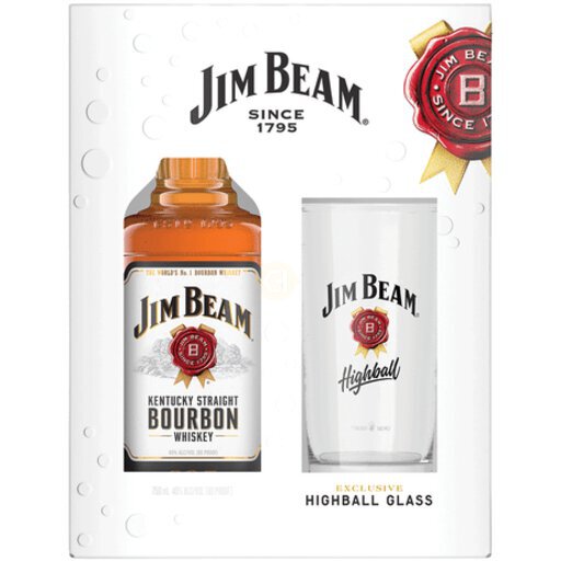 Jim Beam Gift Set Bourbon 750Ml